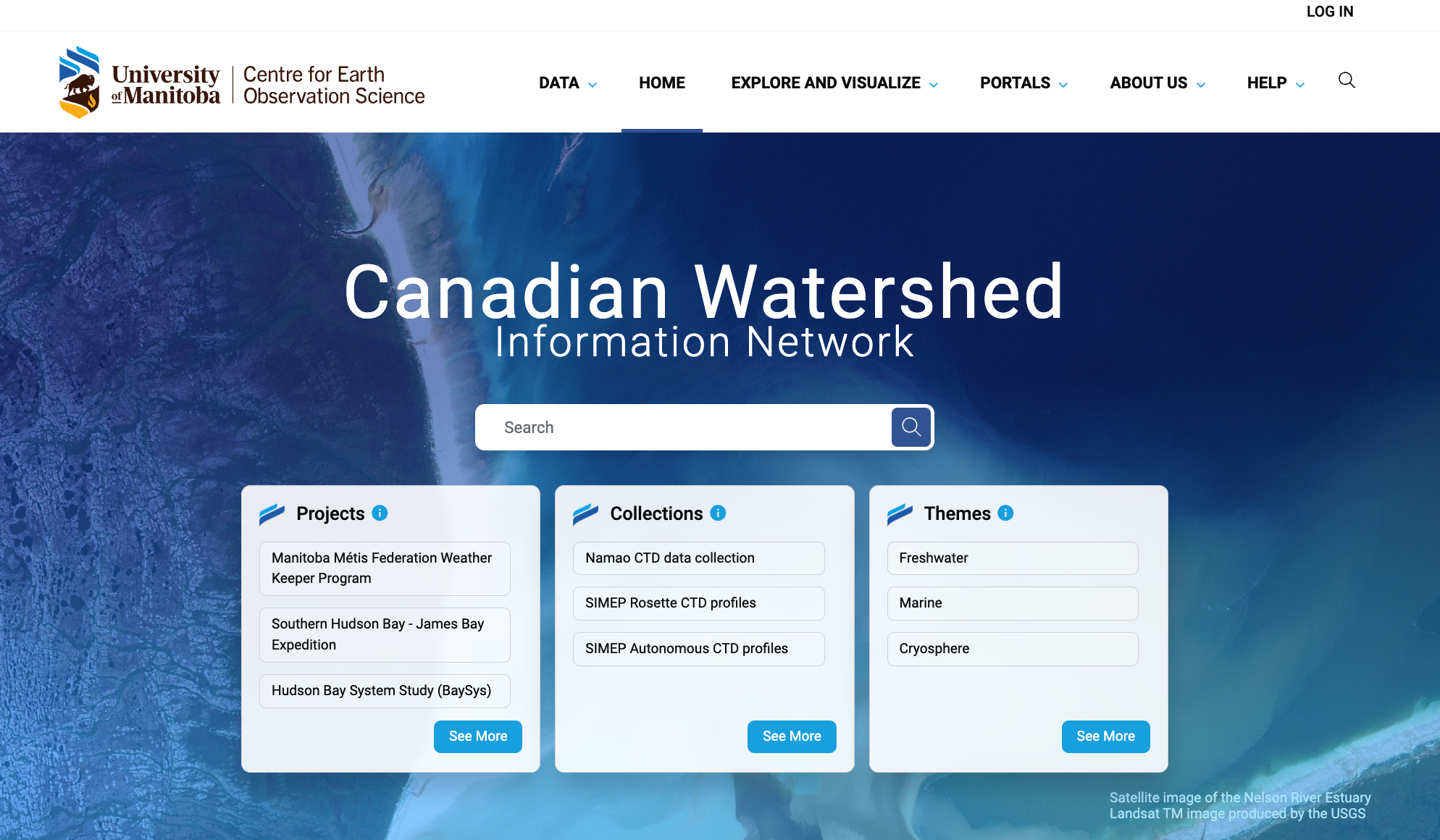 Screenshot- Canadian Watershed Information Network