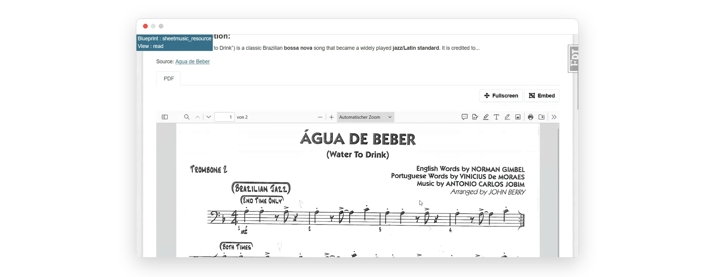 Sheet music PDF viewer – CKAN compact